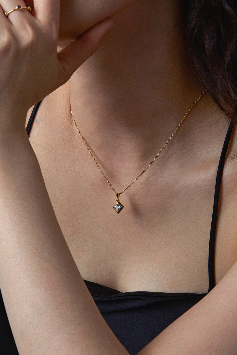 RENAISSANCE LOZENGE AQUAMARINE PENDANT