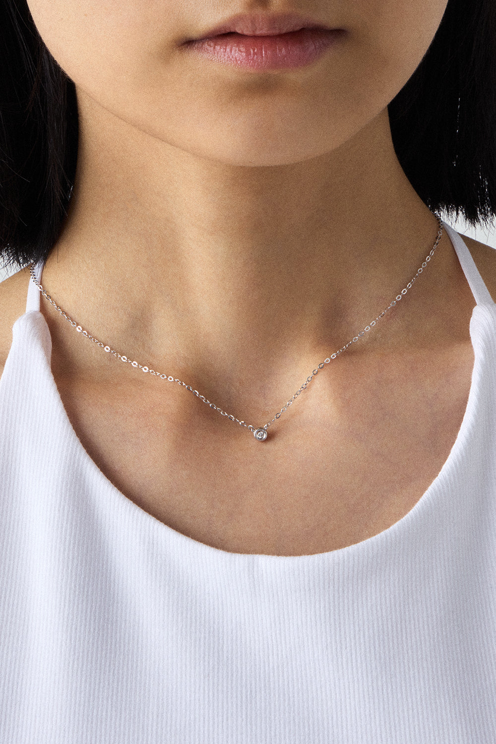 18K WHITE GOLD DIA PERFECTION NECKLACE LARGE