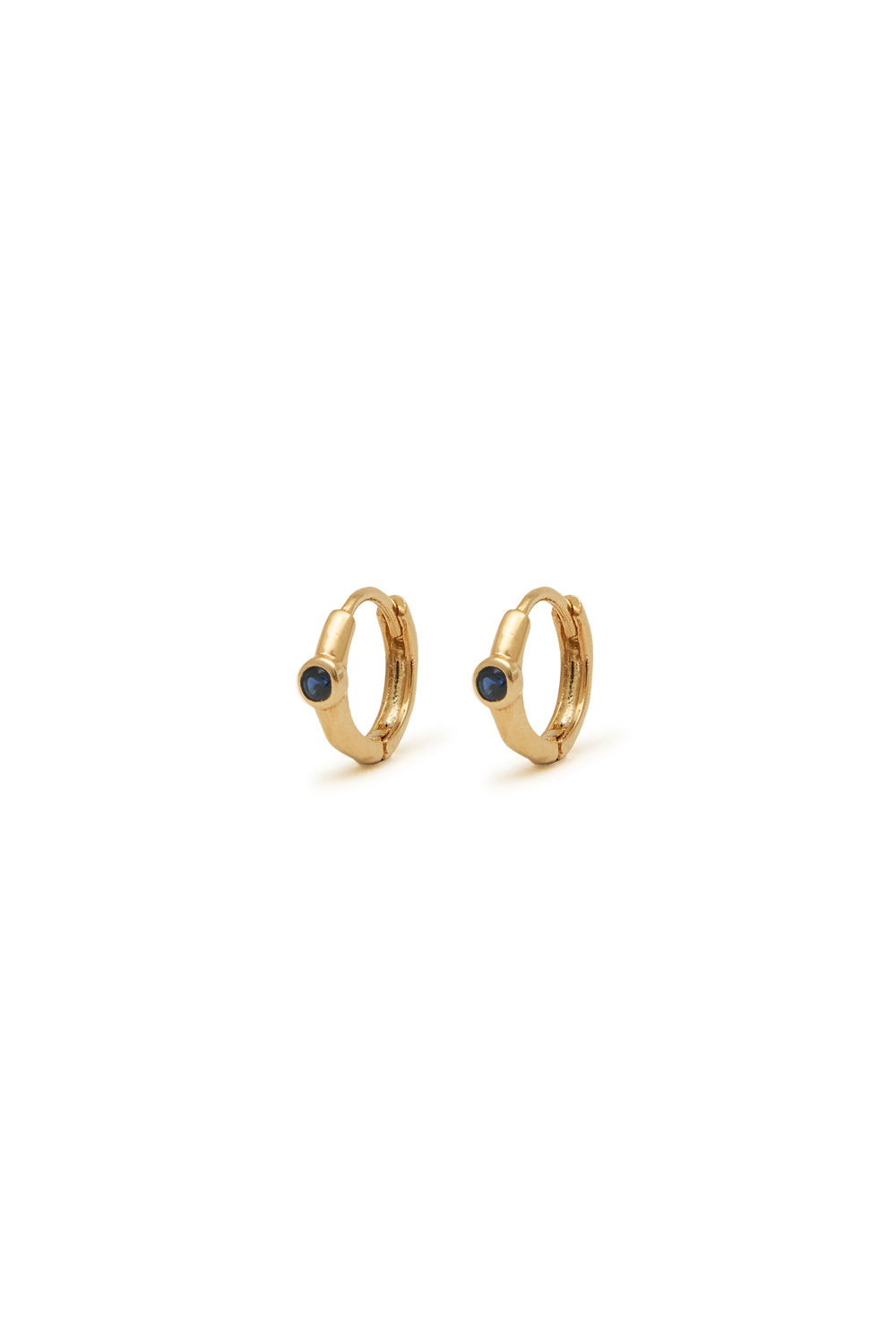 RENAISSANCE BLUE SAPPHIRE ORB HOOPS PETIT PLUS