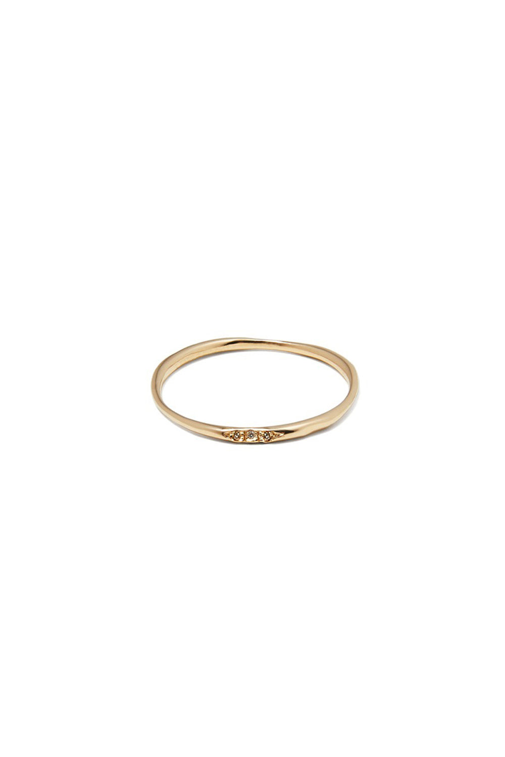 SLIM BODY TRIO DIAMONDS YELLOW GOLD RING