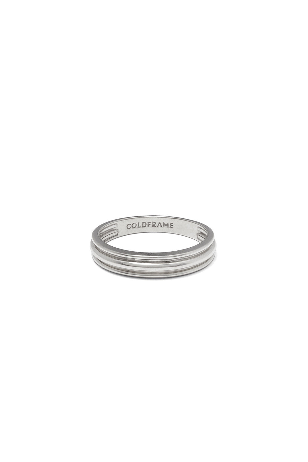 10K WHITE GOLD FLAT POTTERY VESSEL RING