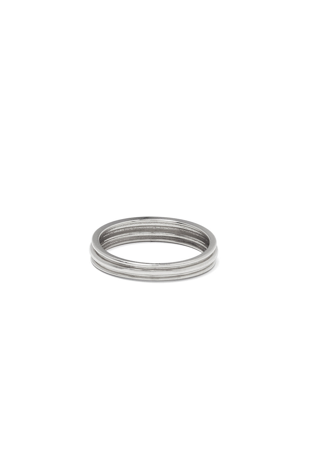 10K WHITE GOLD FLAT POTTERY VESSEL RING