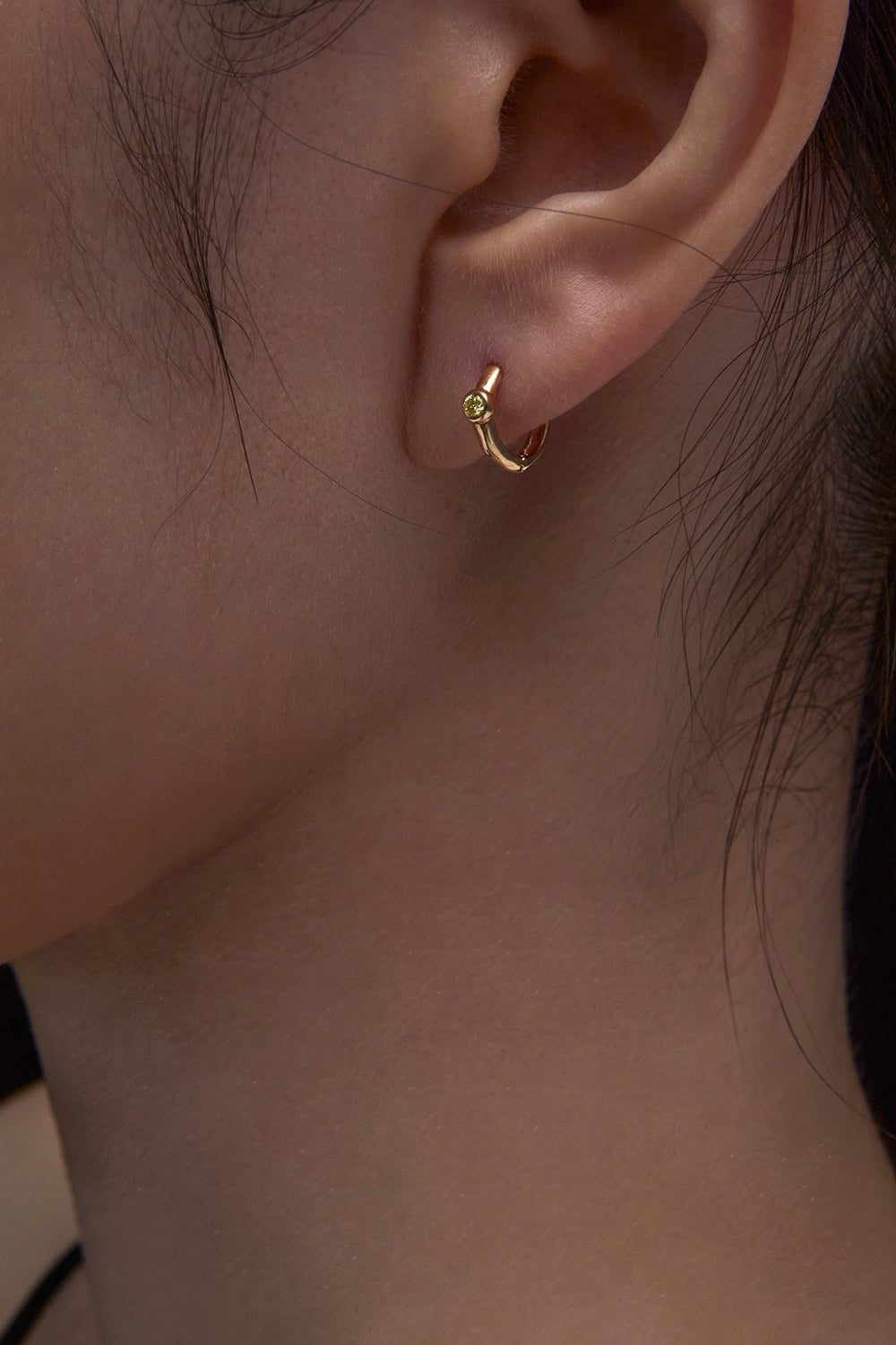 RENAISSANCE YELLOW DIAMOND ORB HOOPS PETIT PLUS