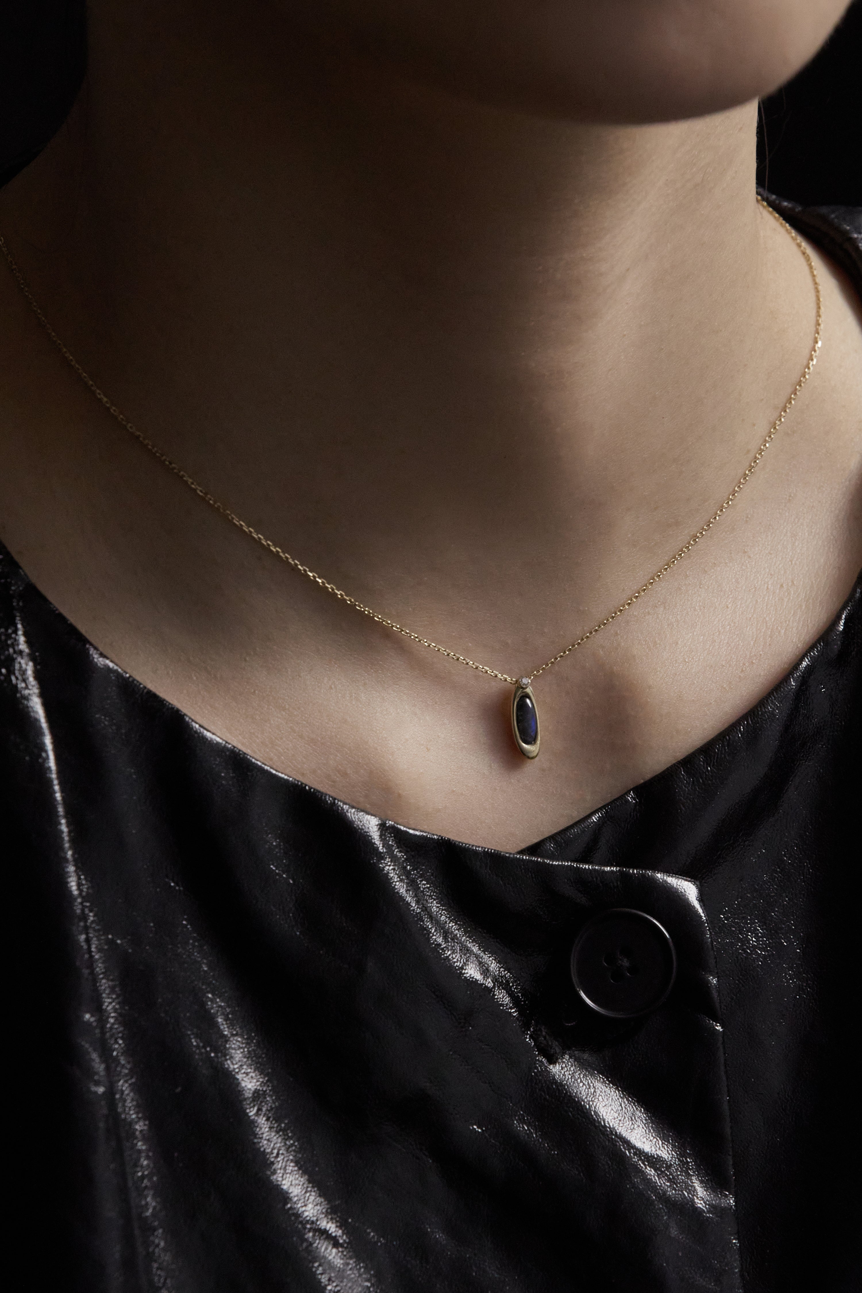 10K GOLD MINI ETERNAL BLUE LABRADORITE NECKLACE