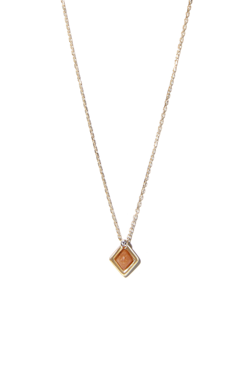 10K GOLD MINI ETERNAL ORANGE QUARTZ NECKLACE