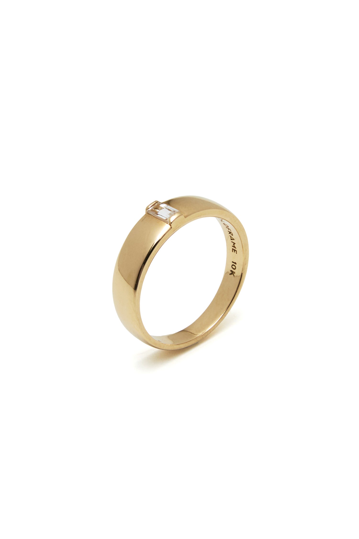 10K GOLD VERTICAL WHITE SAPPHIRE RING