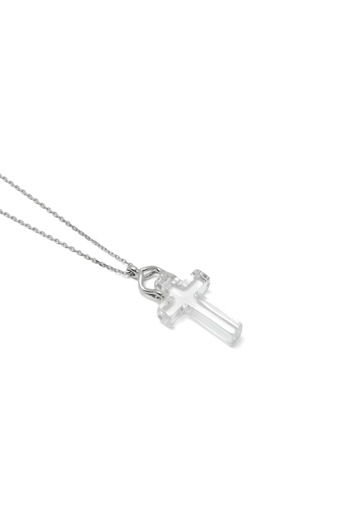 10K WHITE GOLD BLESSED CLEAR QUARTZ PENDANT