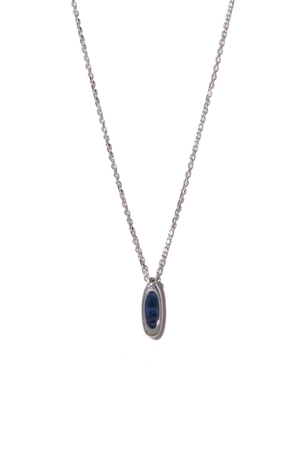 10K WHITE GOLD MINI ETERNAL BLUE LABRADORITE NECKLACE