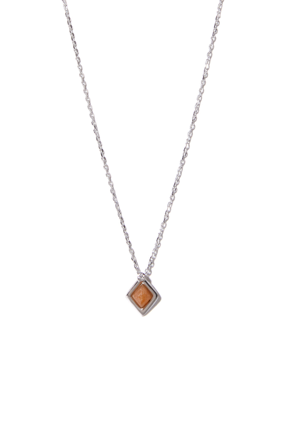 10K WHITE GOLD MINI ETERNAL ORANGE QUARTZ NECKLACE