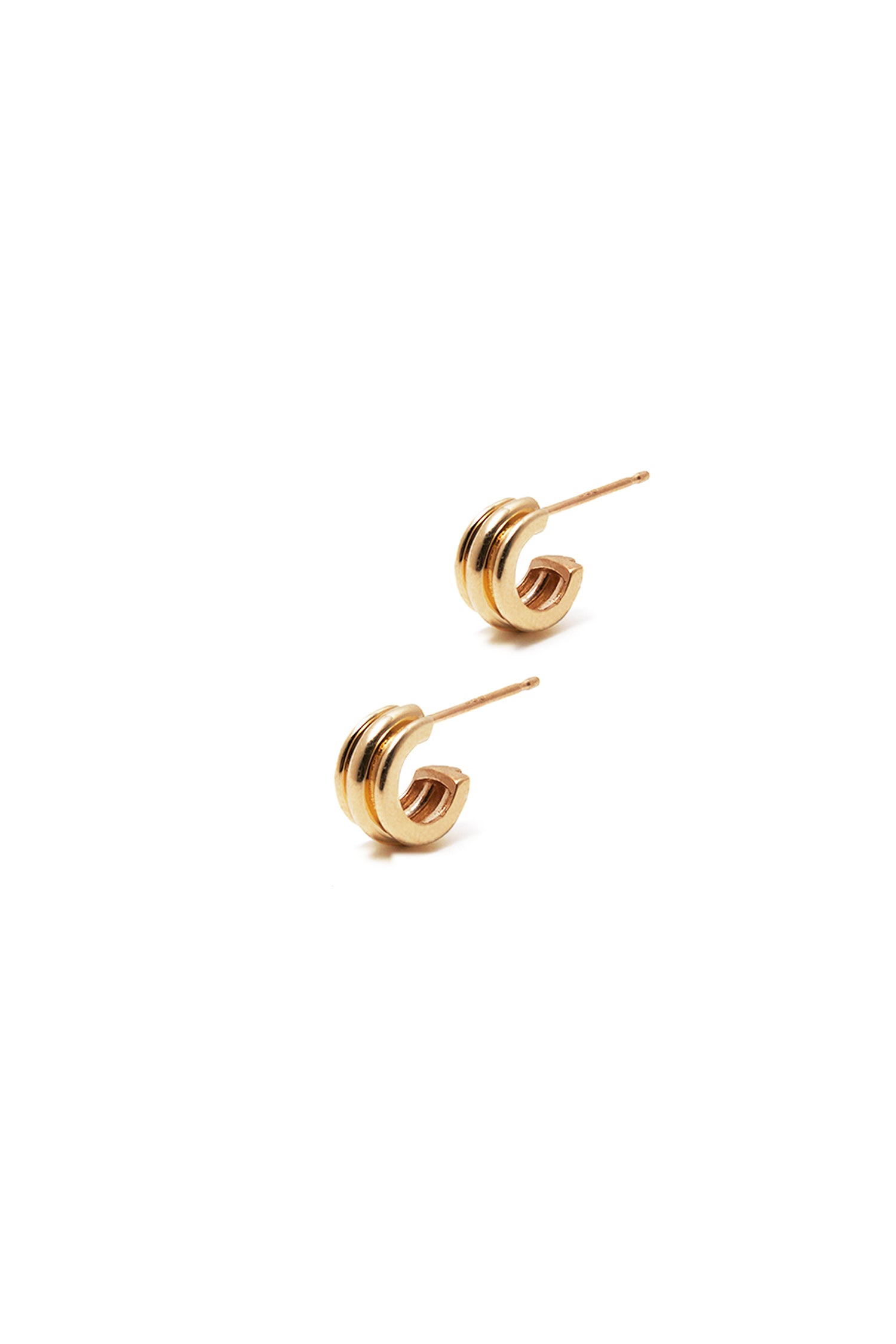 10K GOLD FLAT POTTERY VESSEL EAR HOOPS