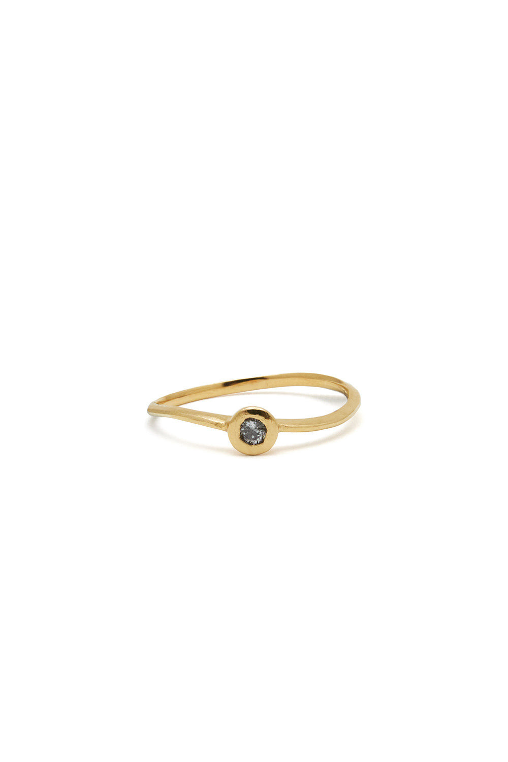 RENAISSANCE WAVY METALLIC GRAY DIAMOND RING