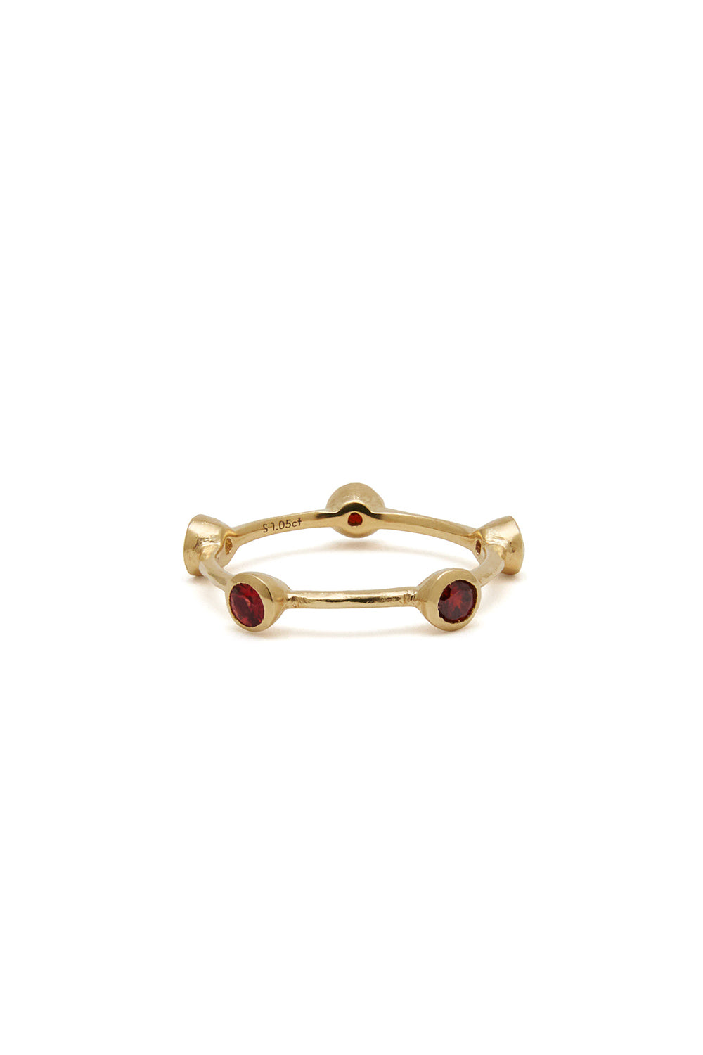 RENAISSANCE CROWN FIVE RED SAPPHIRE RING