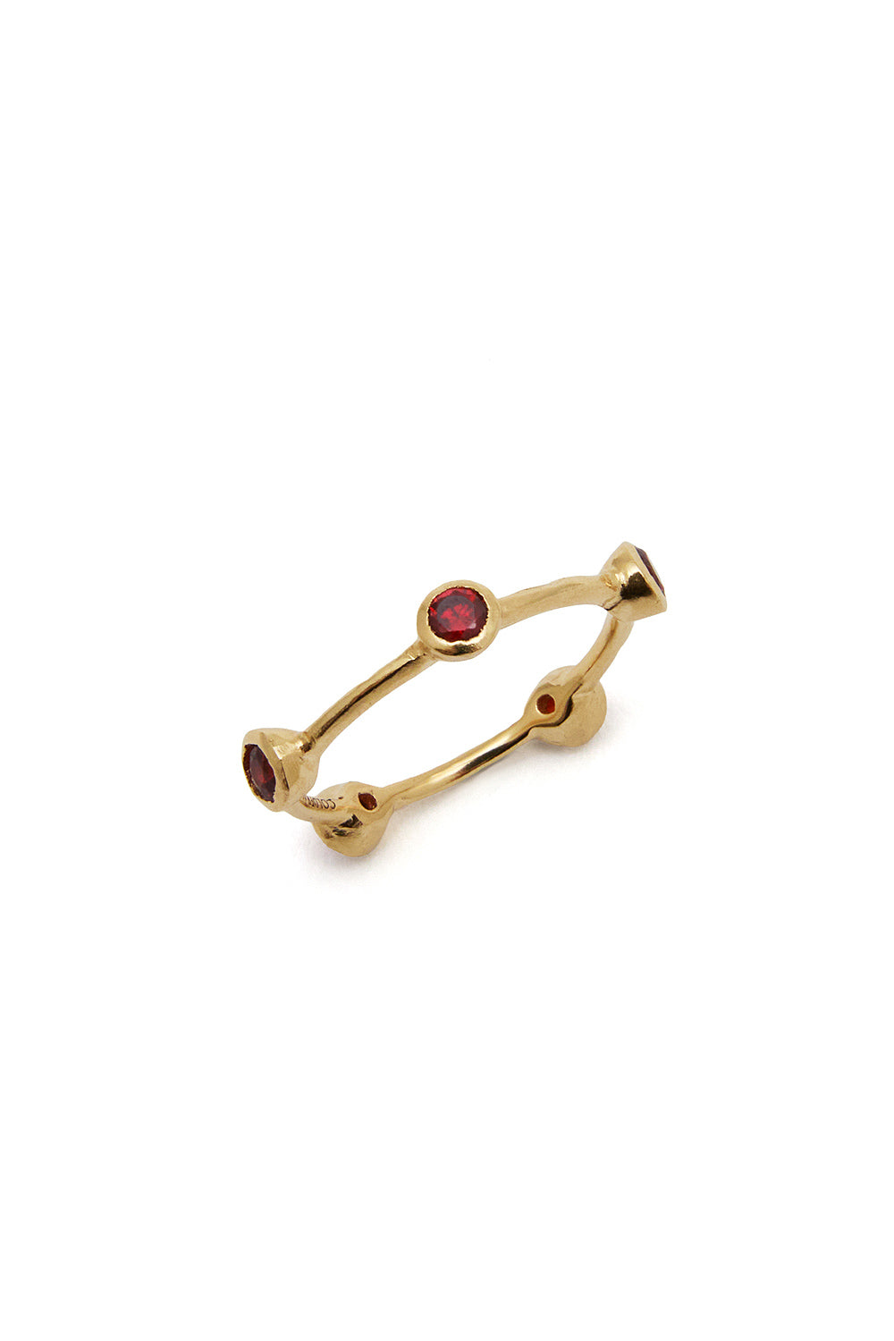 RENAISSANCE CROWN FIVE RED SAPPHIRE RING