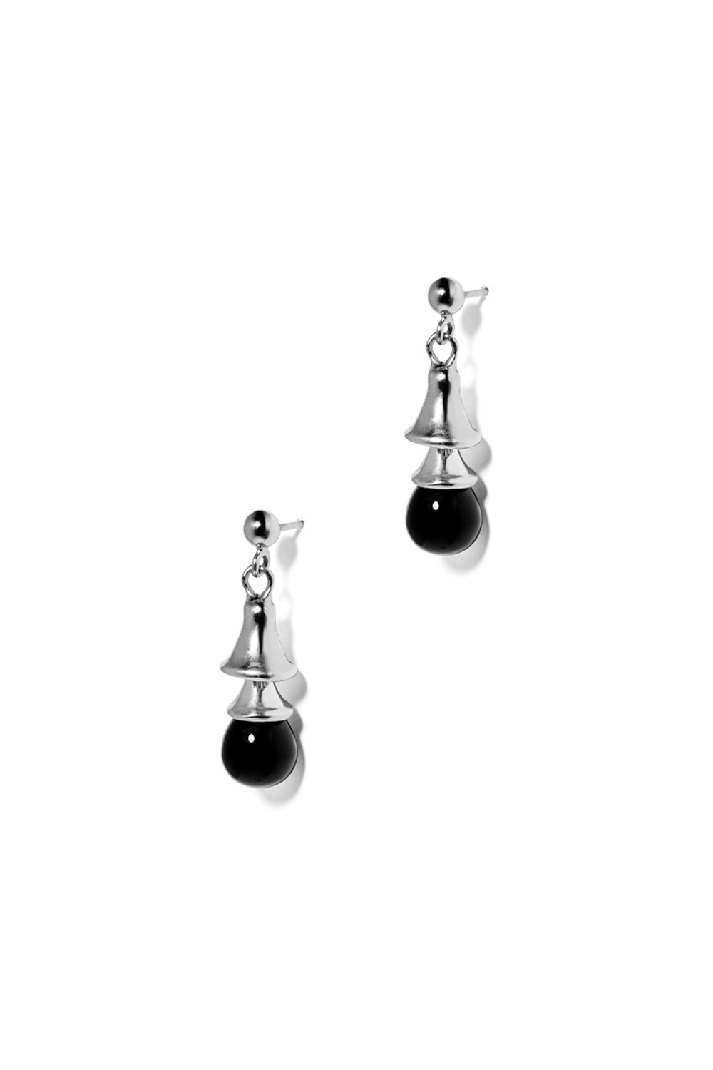 BLACK BELL SILVER EARRINGS