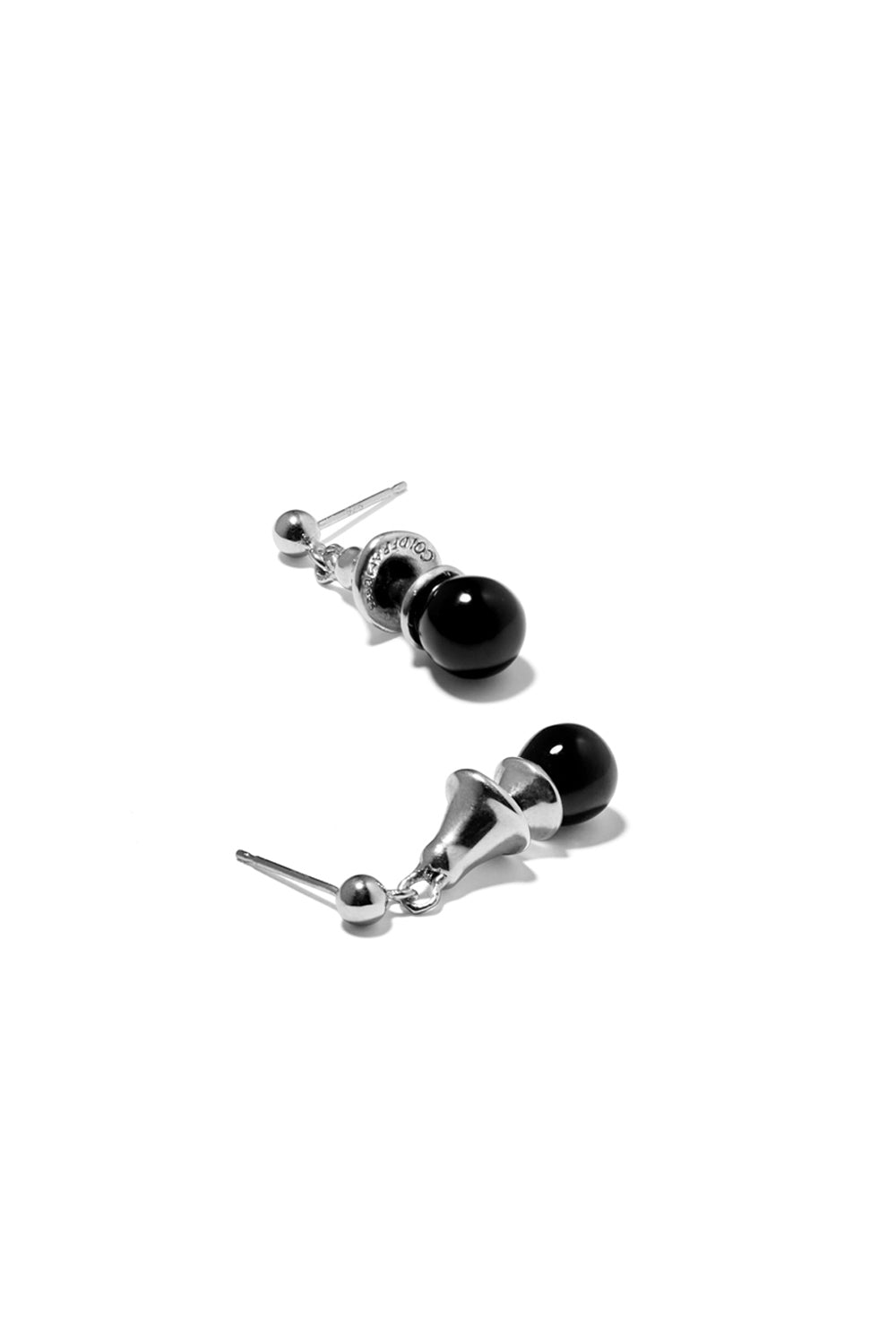 BLACK BELL SILVER EARRINGS