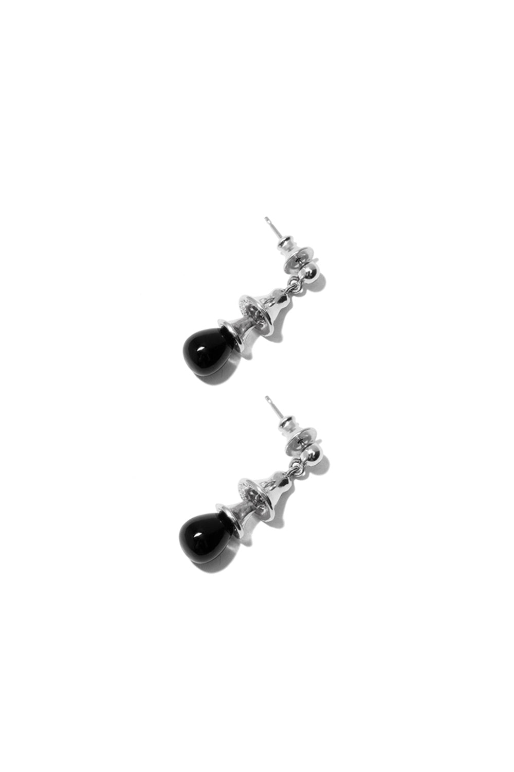 BLACK BELL SILVER EARRINGS