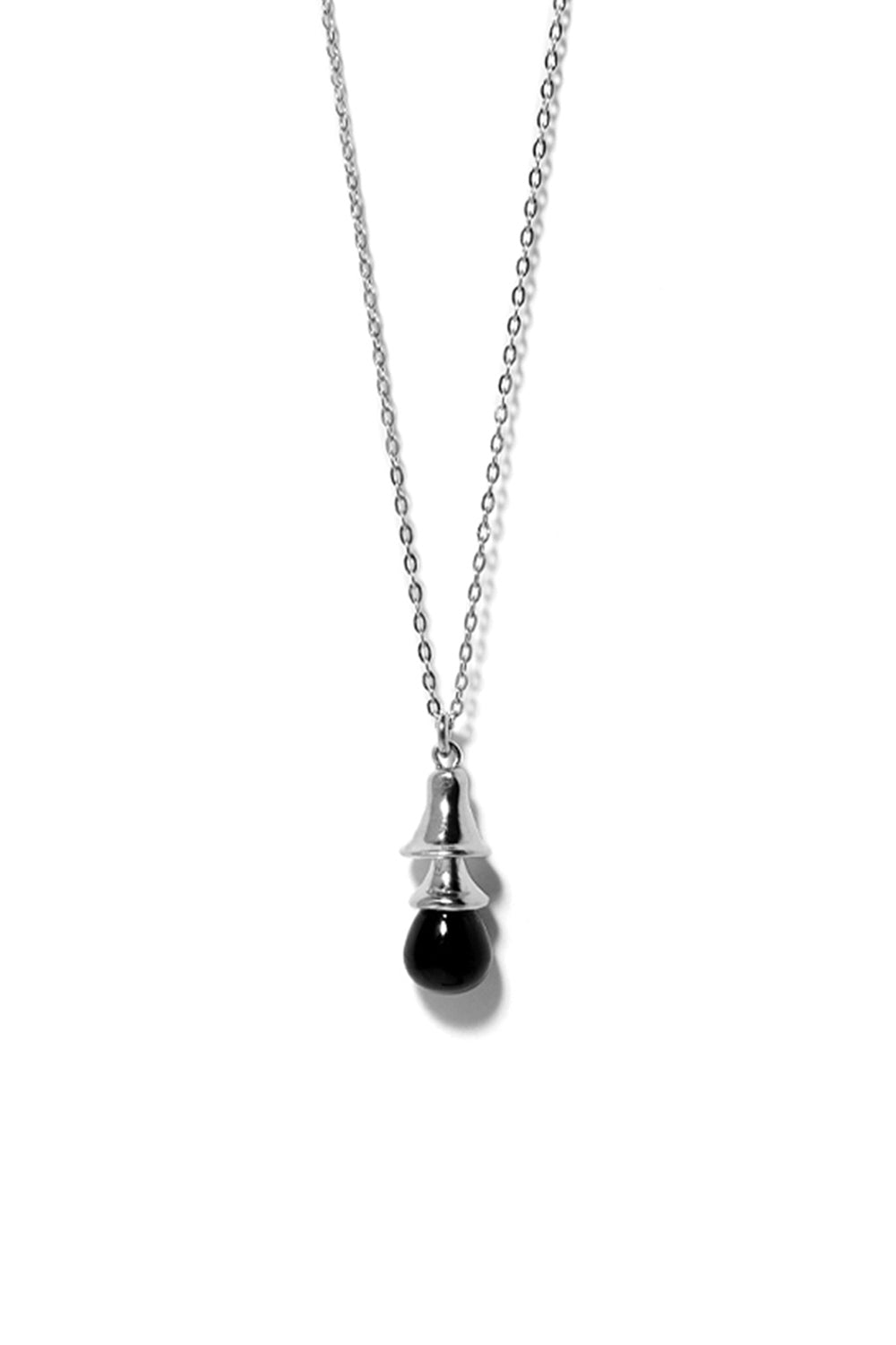 BLACK BELL SILVER NECKLACE