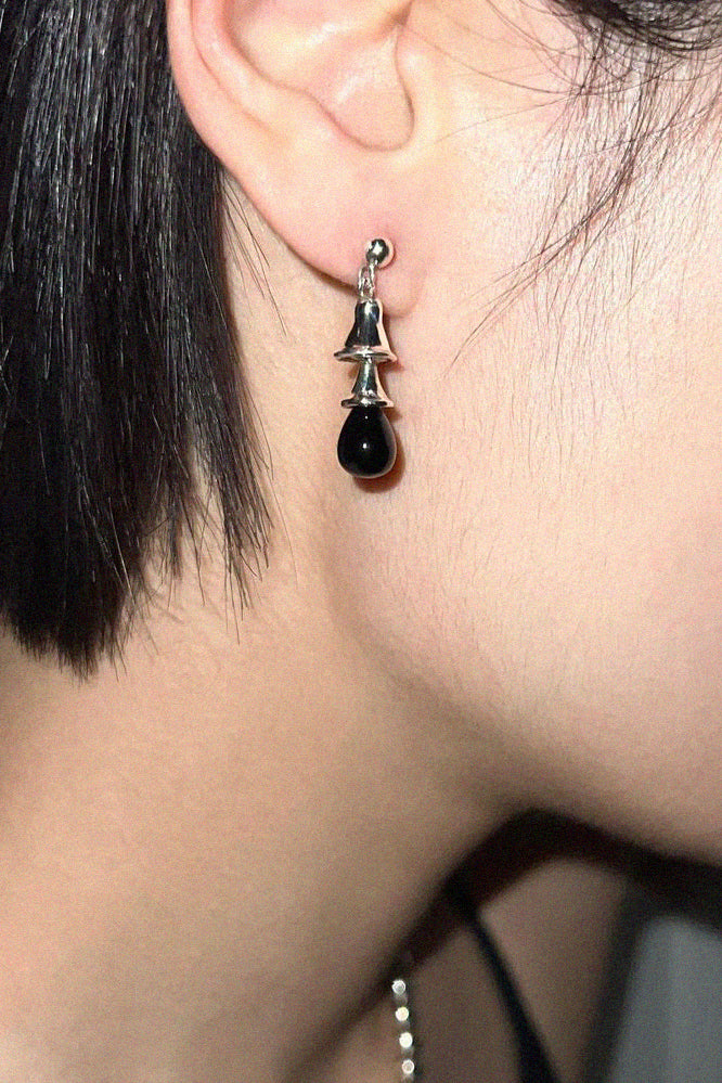 BLACK BELL SILVER EARRINGS - COLDFRAME