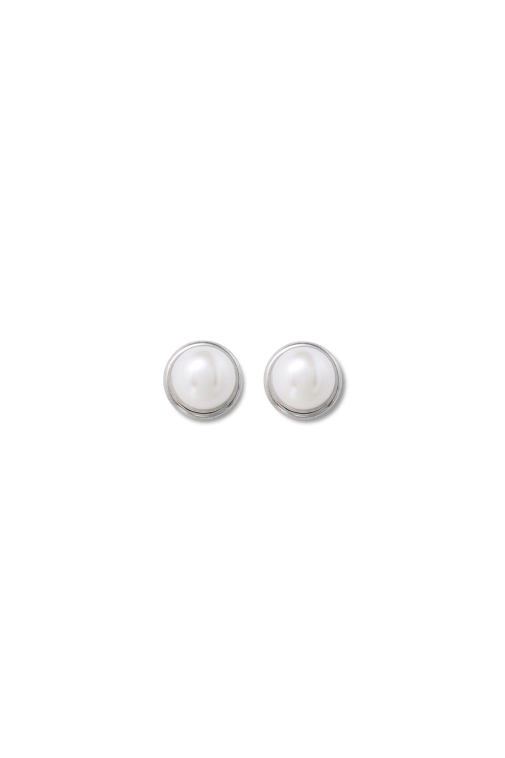 COLD WHITE 8mm PEARL EARRINGS