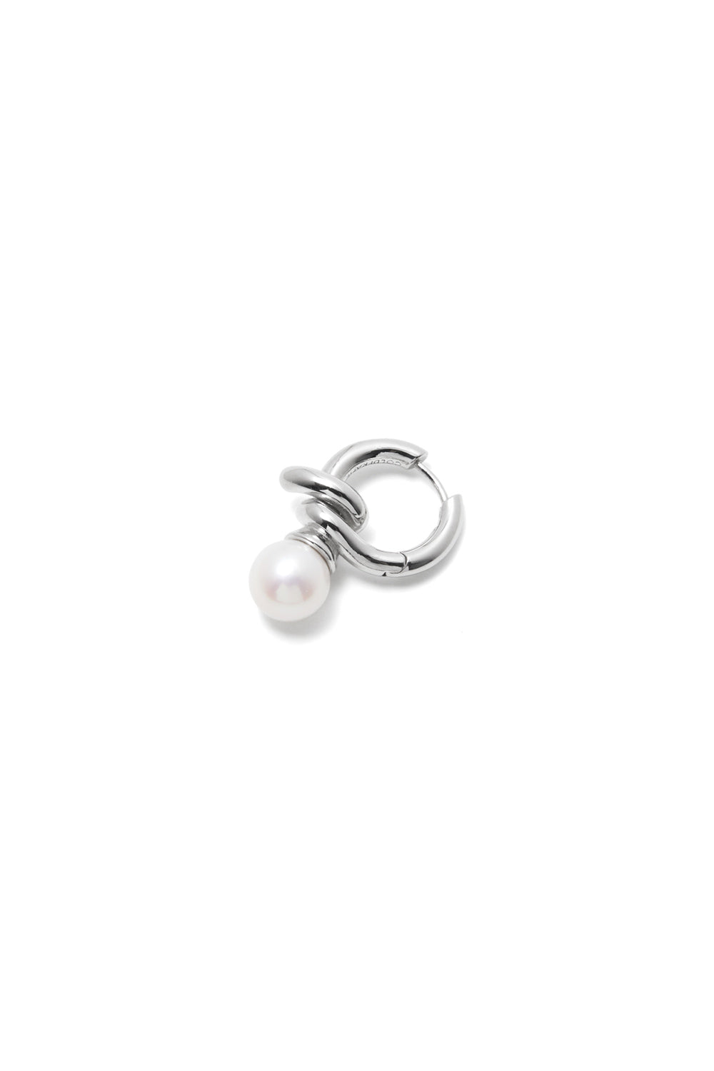 COLD WHITE PEARL SWIRL DROP EARRINGS