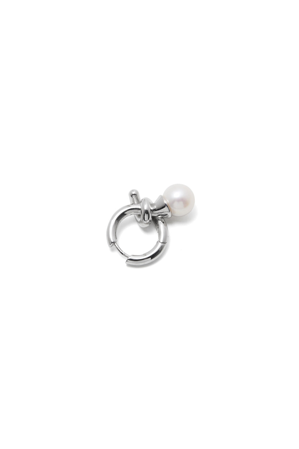 COLD WHITE PEARL SWIRL DROP EARRINGS