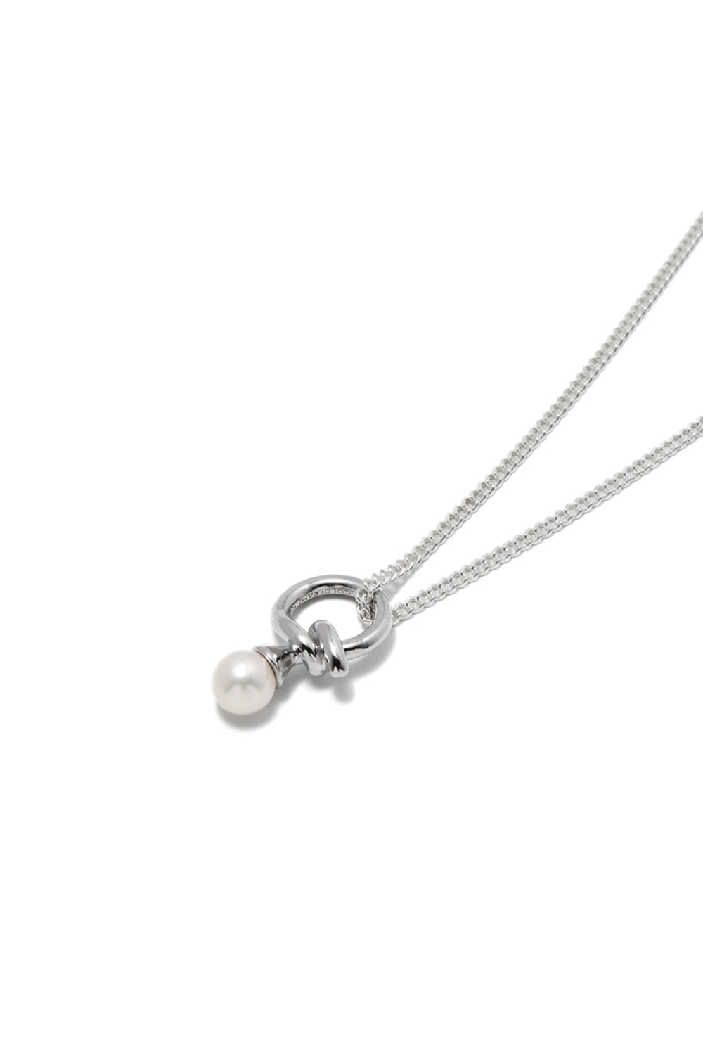 COLD WHITE PEARL SWIRL DROP NECKLACE