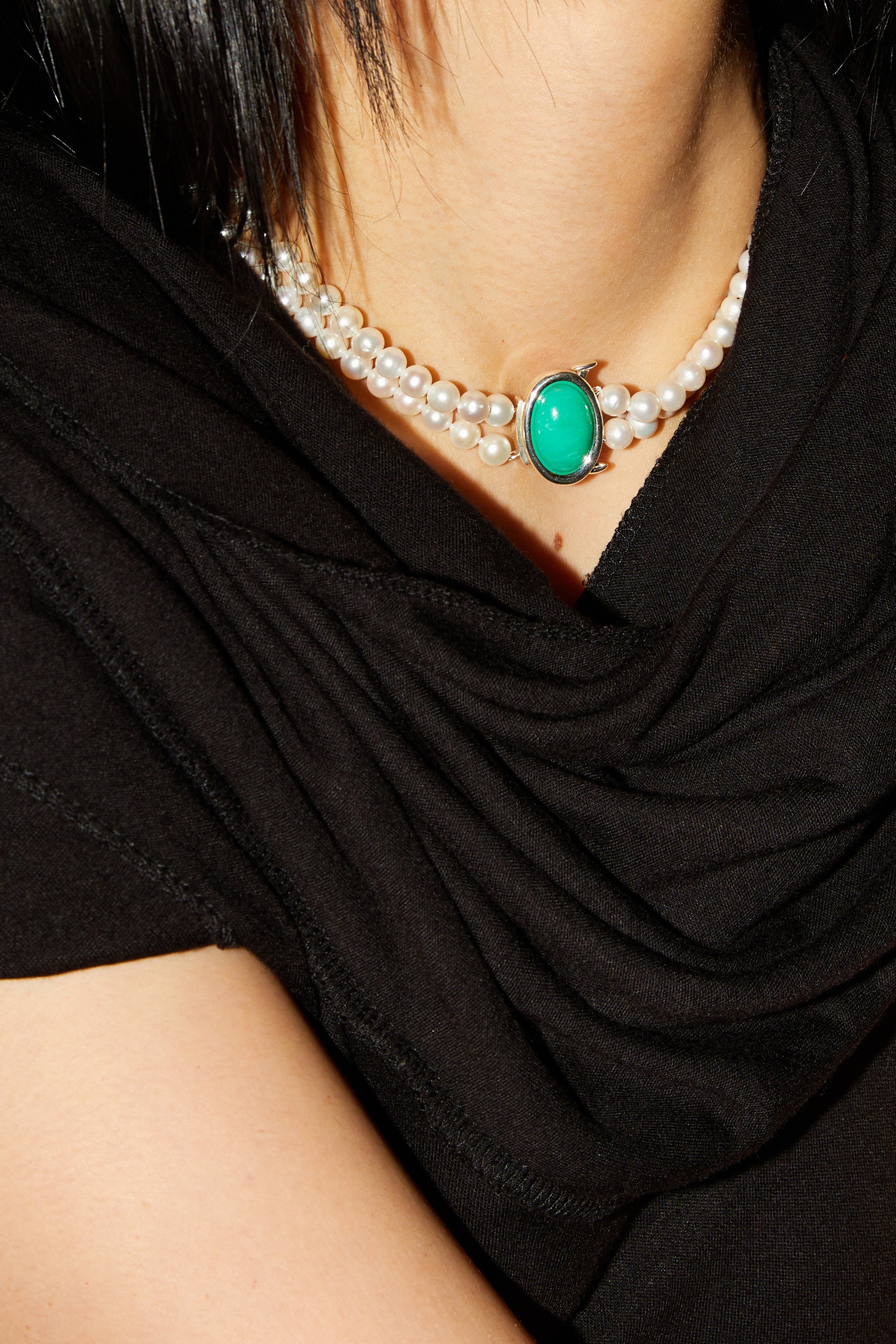 ETERNAL GREEN CALCEDONY PEARL NECKLACE