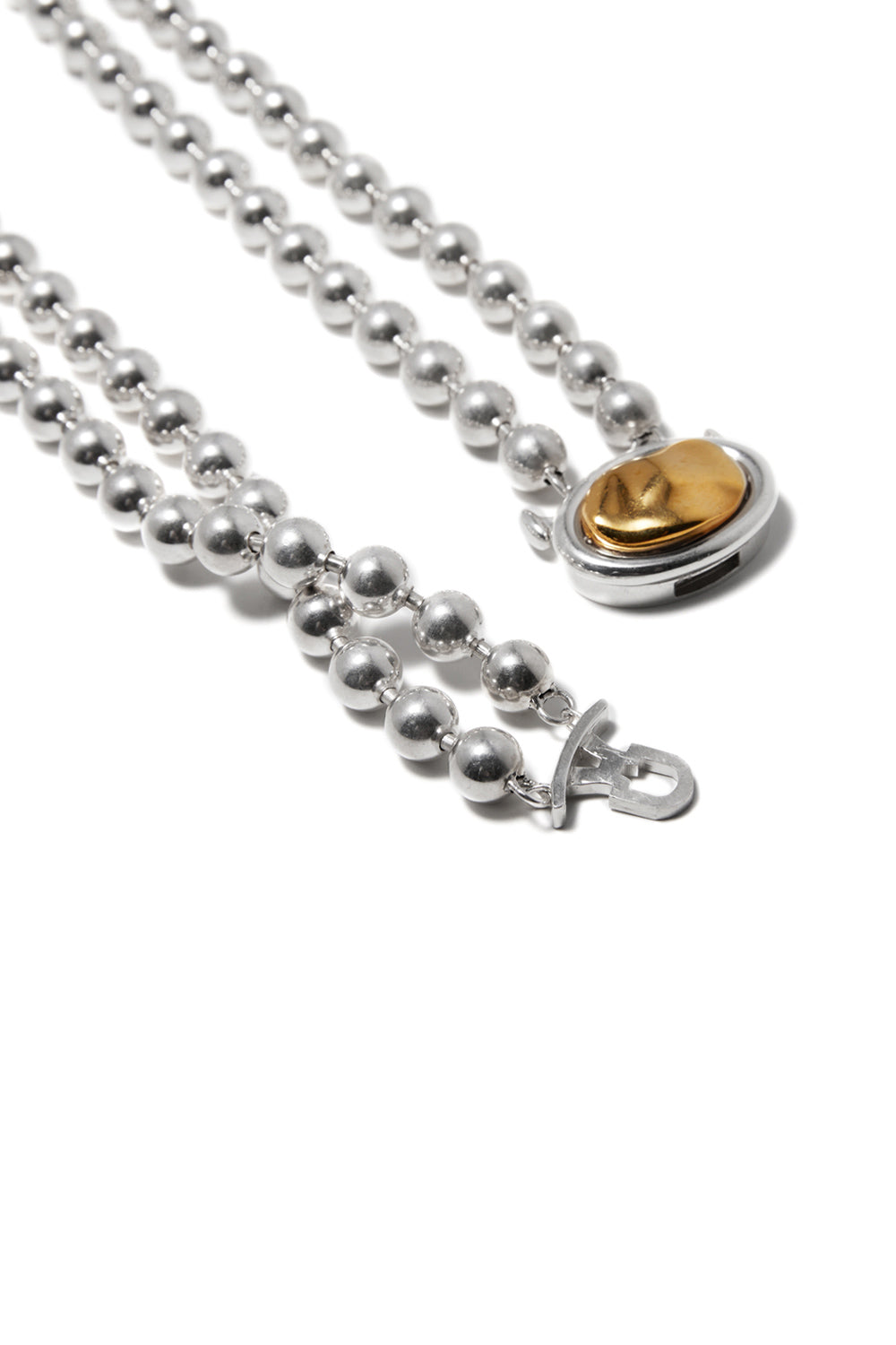 ETERNAL GOLD PENDANT SILVER BALL NECKLACE