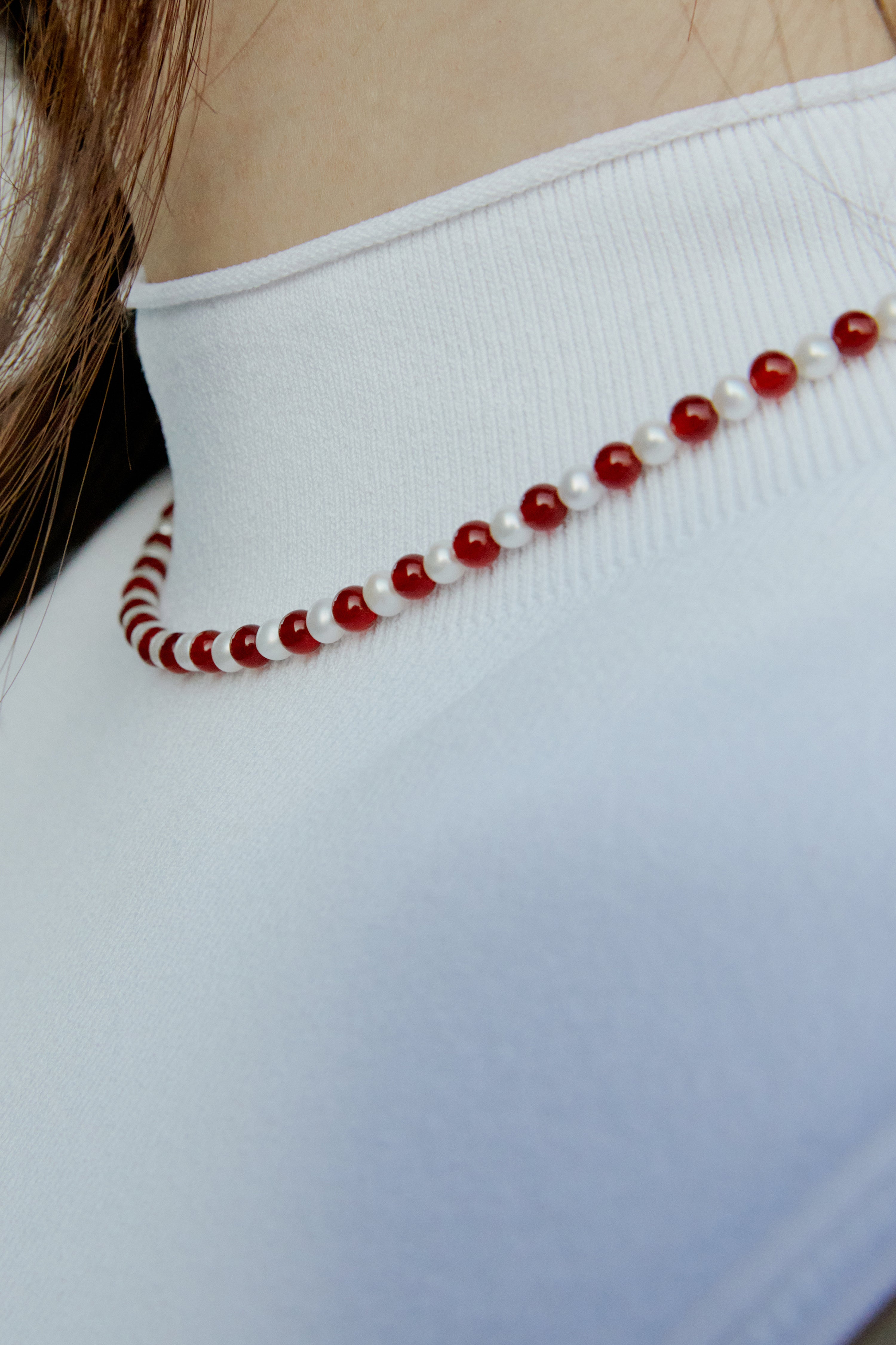 EVERYDAY PEARLS WITH RED ONYX