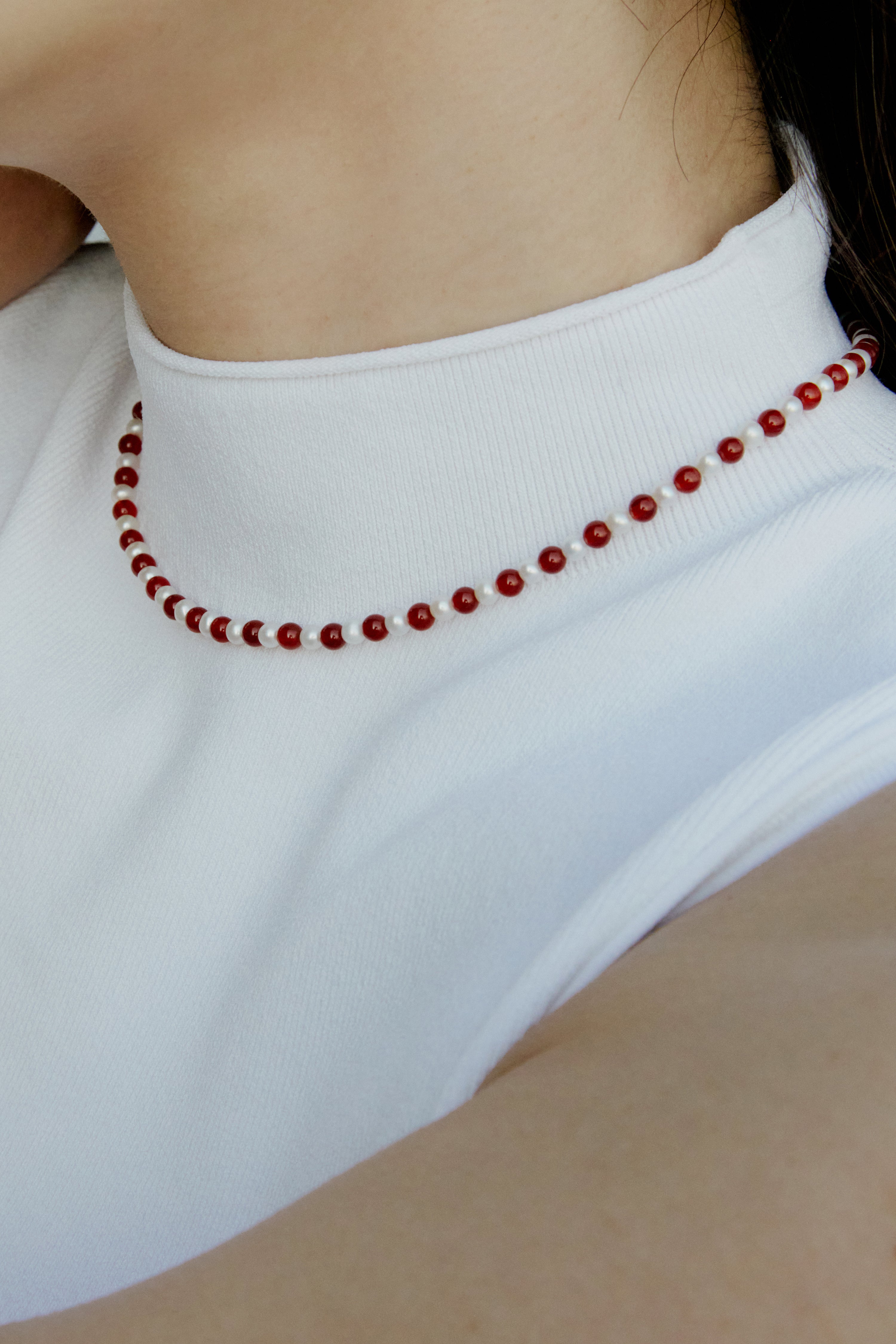 EVERYDAY PEARLS WITH RED ONYX