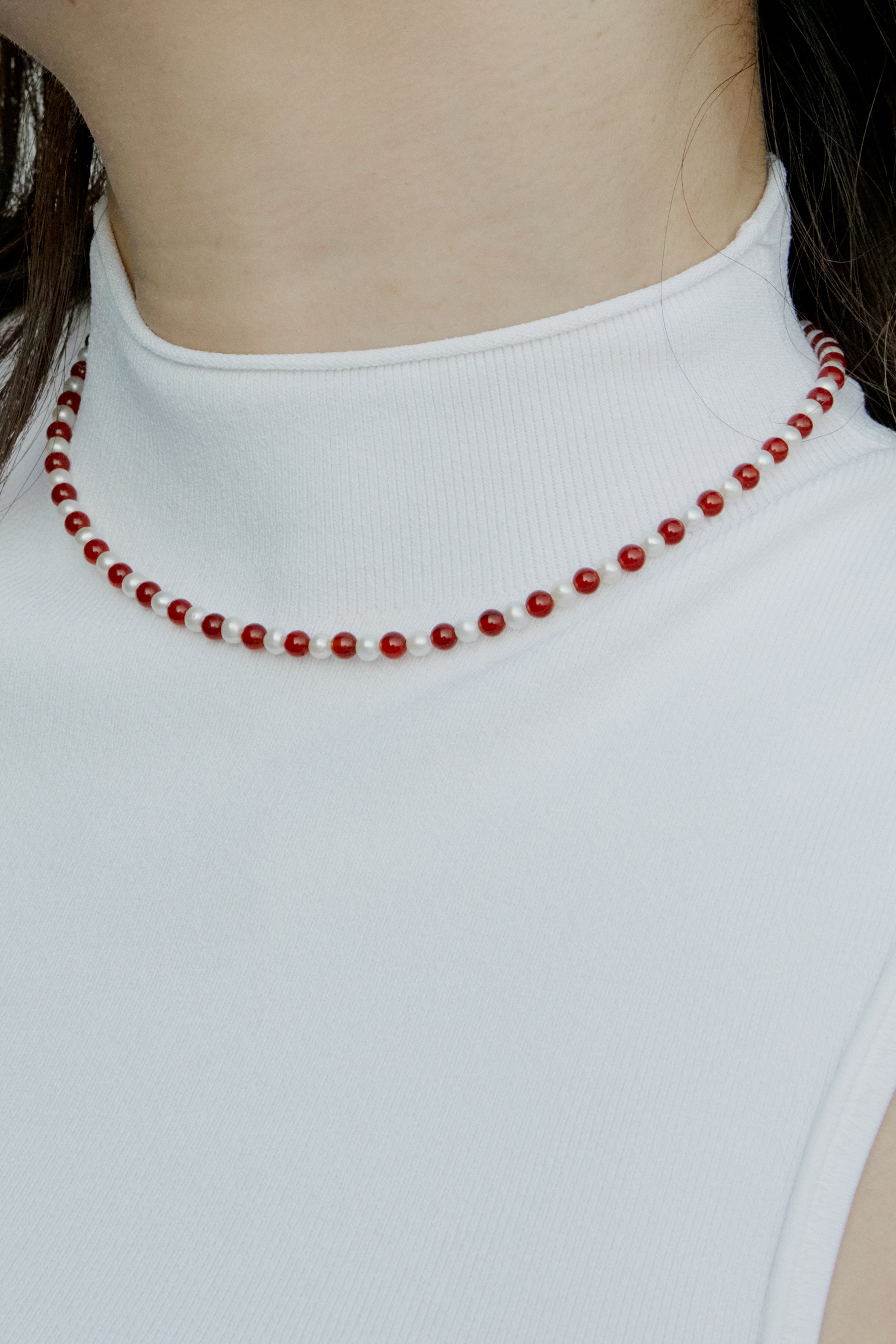 EVERYDAY PEARLS WITH RED ONYX