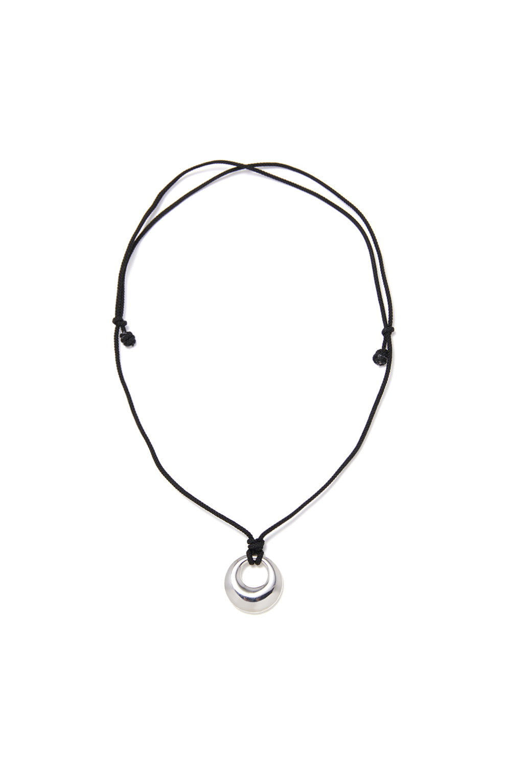 ETERNAL SILVER JADE BLACK THREAD NECKLACE