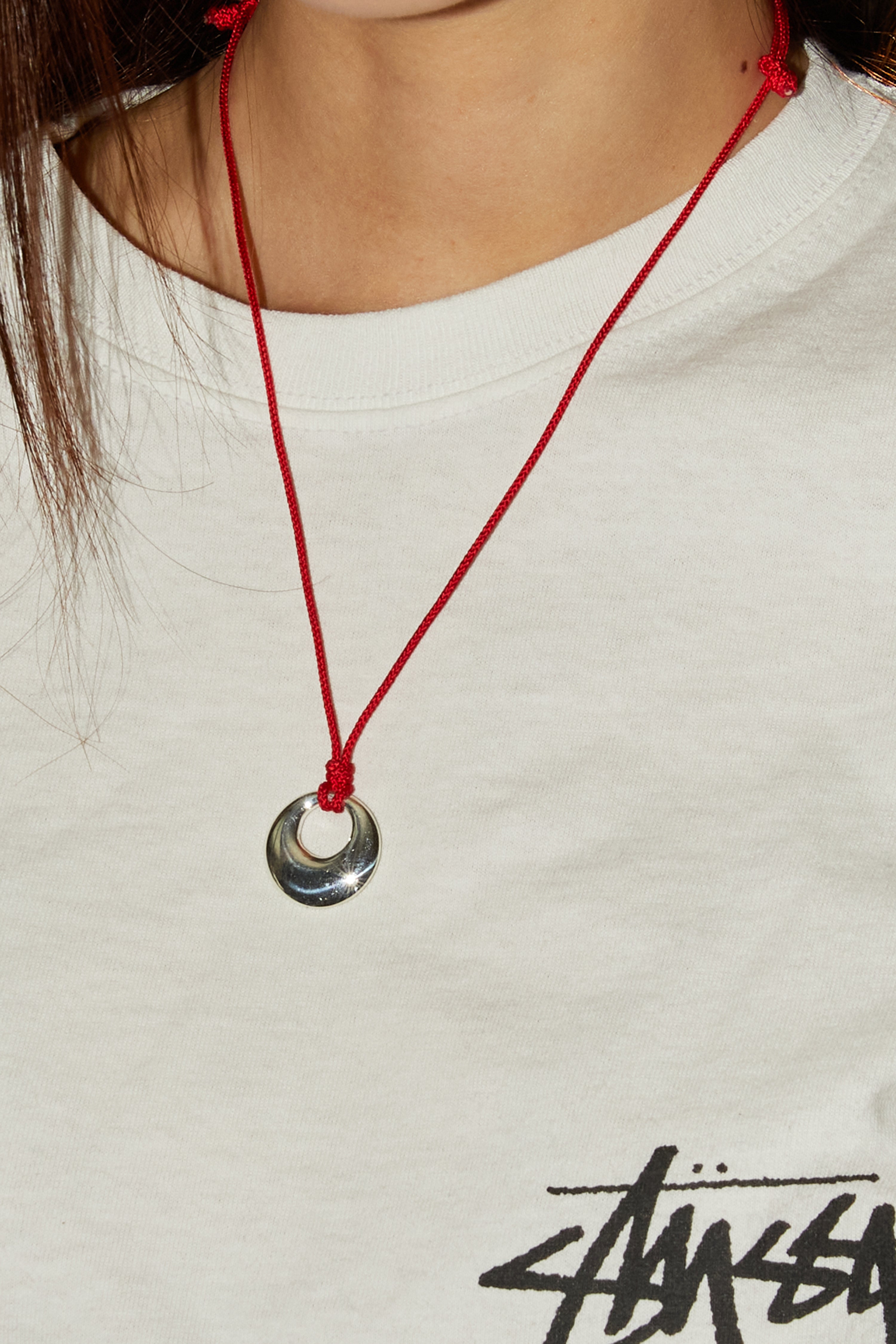 ETERNAL SILVER JADE RED THREAD NECKLACE