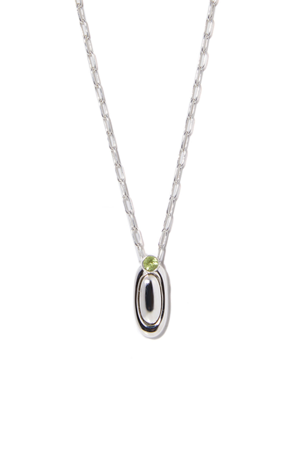 ETERNAL SILVER QUARTZ PERIDOT NECKALCE