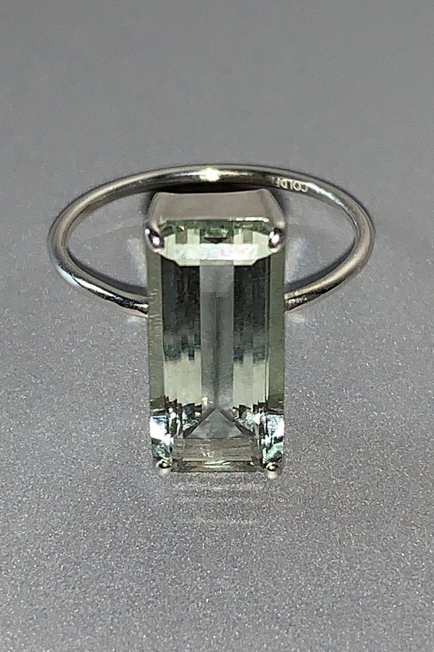 GREEN CHUNKY SQUARE RING