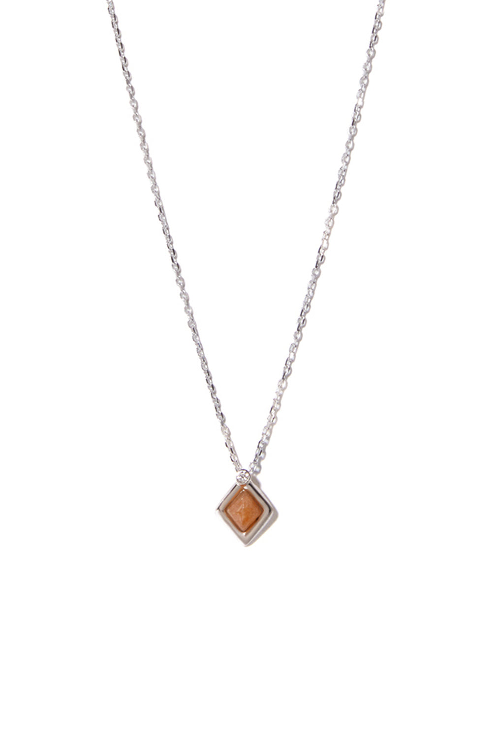 MINI ETERNAL ORANGE QUARTZ SILVER NECKLACE