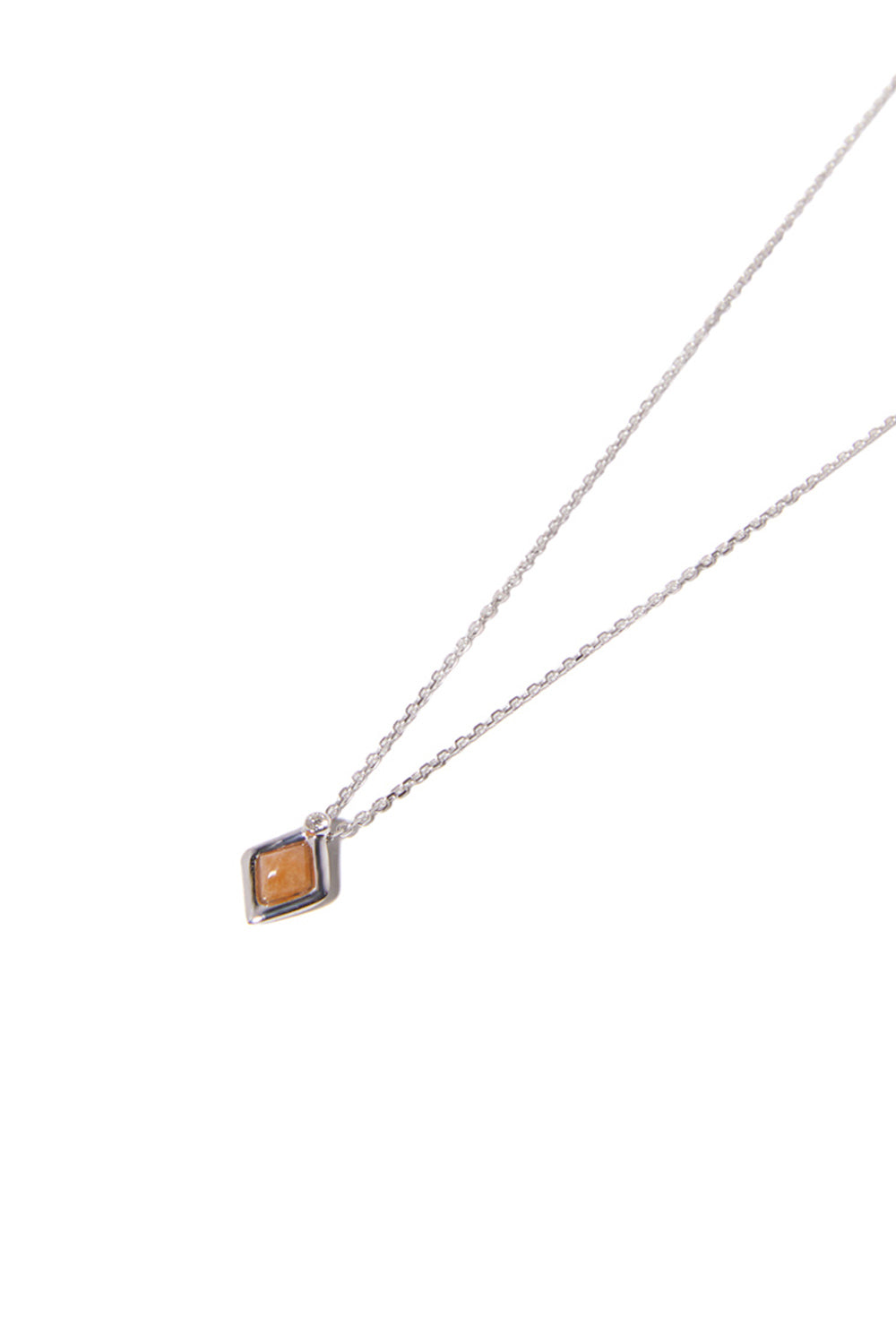 MINI ETERNAL ORANGE QUARTZ SILVER NECKLACE