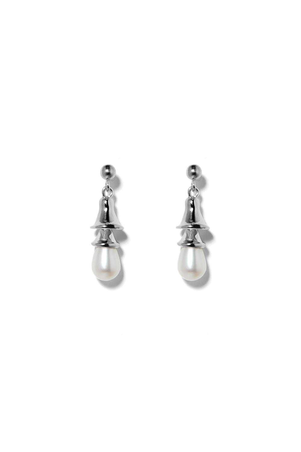 PEARL BELL SILVER EARRINGS