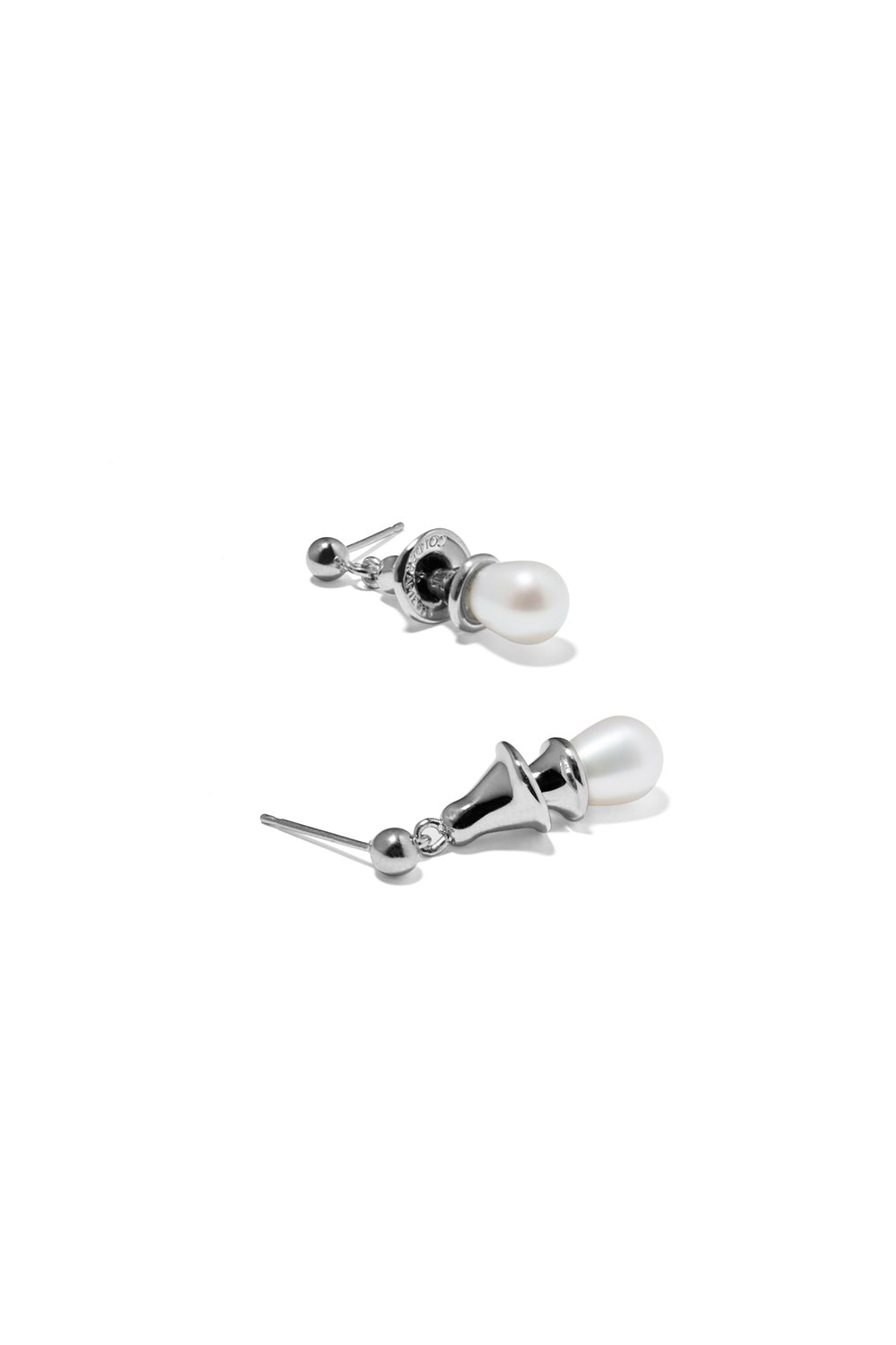 PEARL BELL SILVER EARRINGS