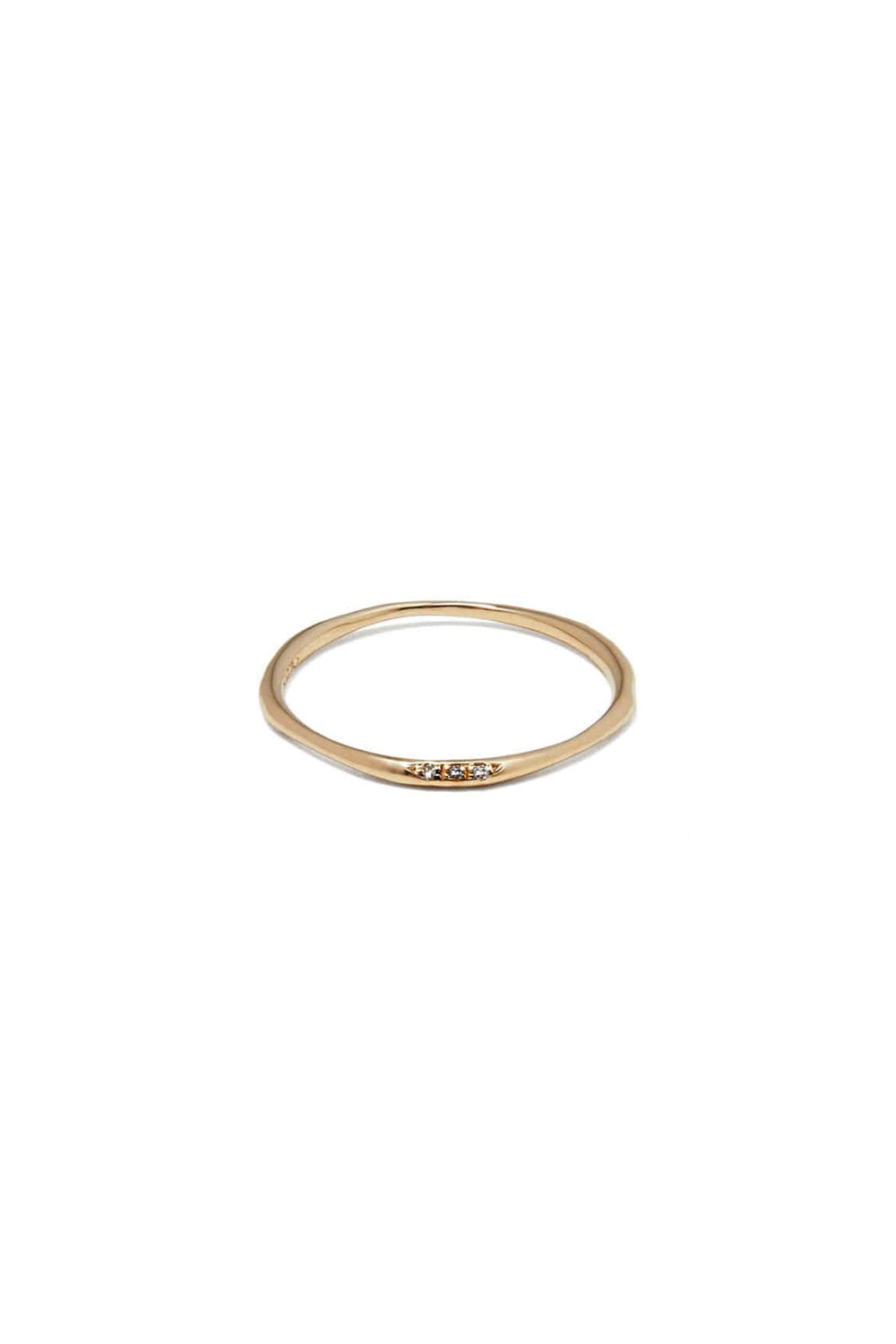 SLIM BODY TRIO DIAMONDS YELLOW GOLD RING