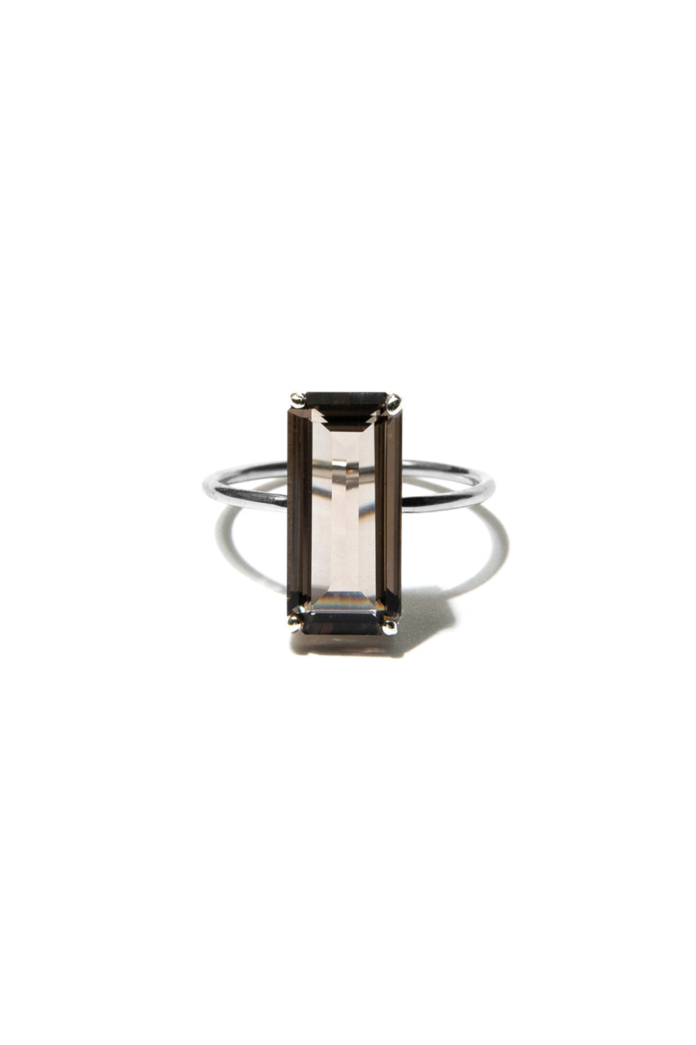 SMOKY QUARTZ CHUNKY SQUARE RING