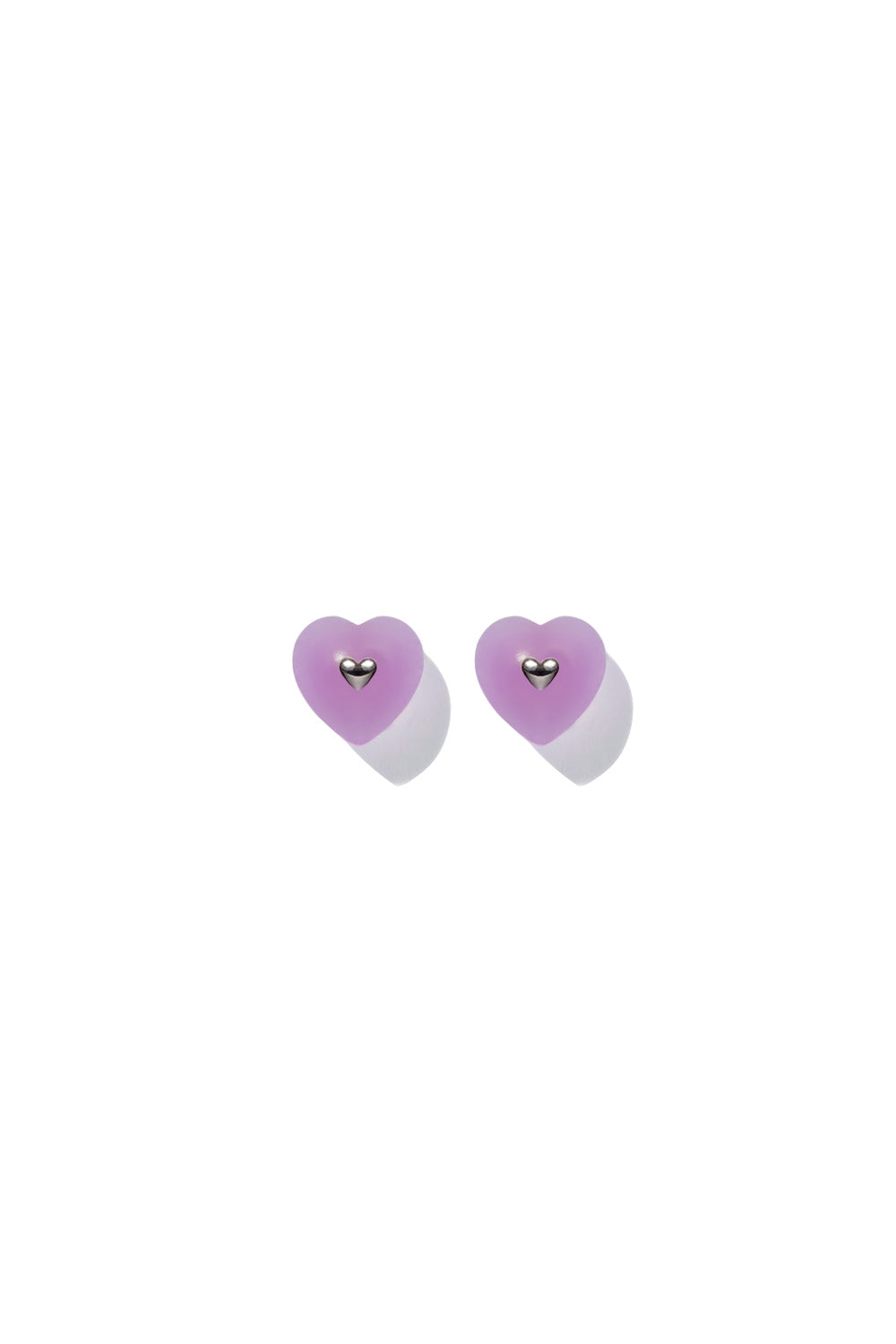 VERY VINTAGE LILAC QUARTZ HEART EARRINGS