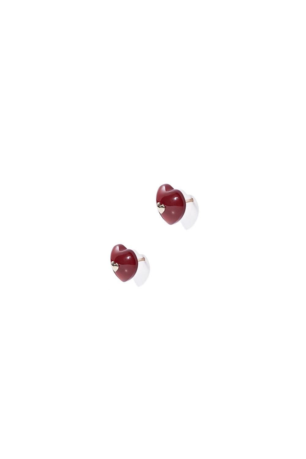 VERY VINTAGE TINY RED HEART EARRINGS