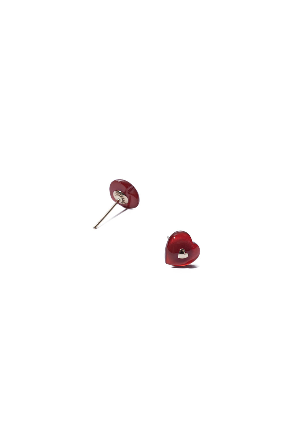 VERY VINTAGE TINY RED HEART EARRINGS